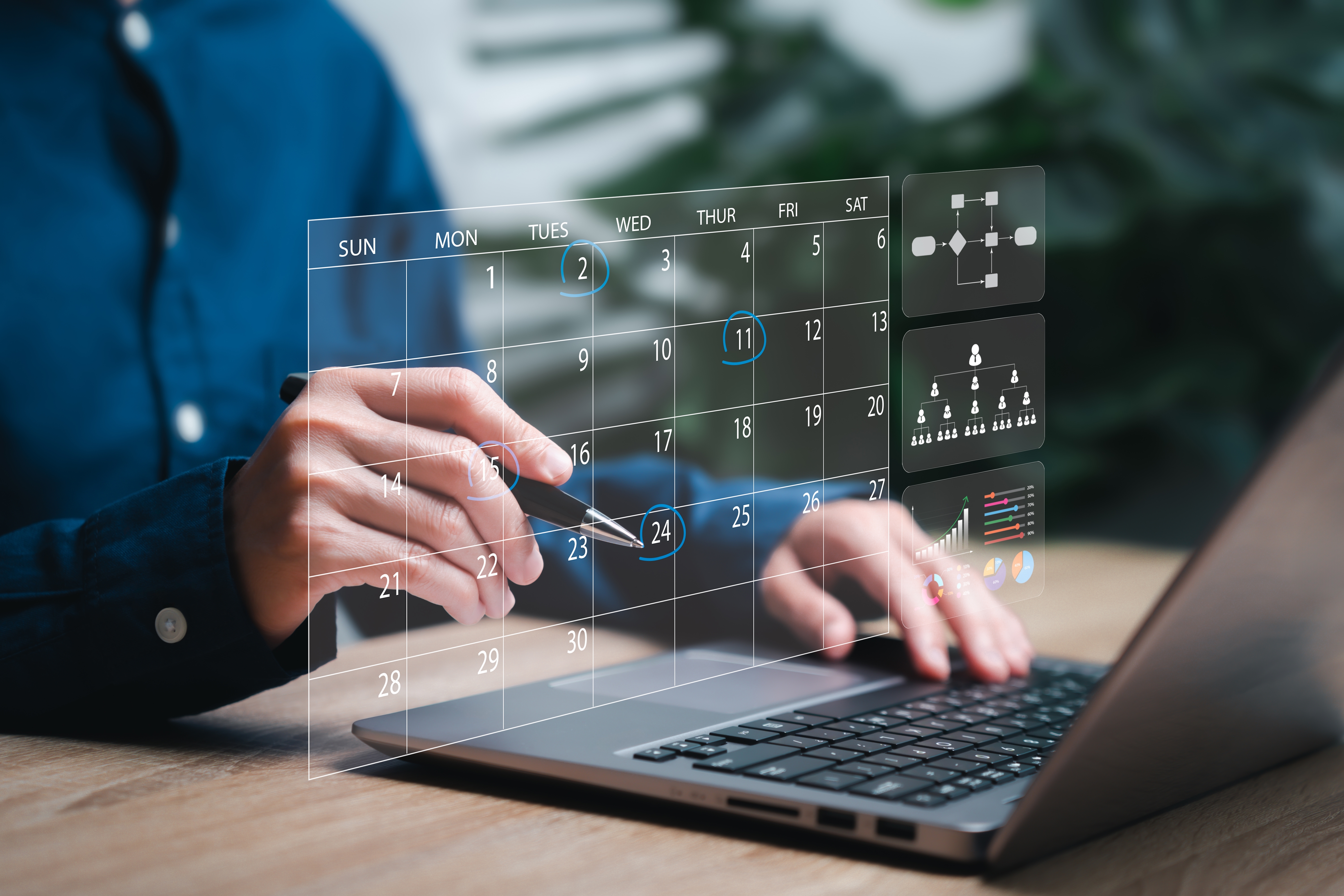 Administrator using Relief Roster calendar interface